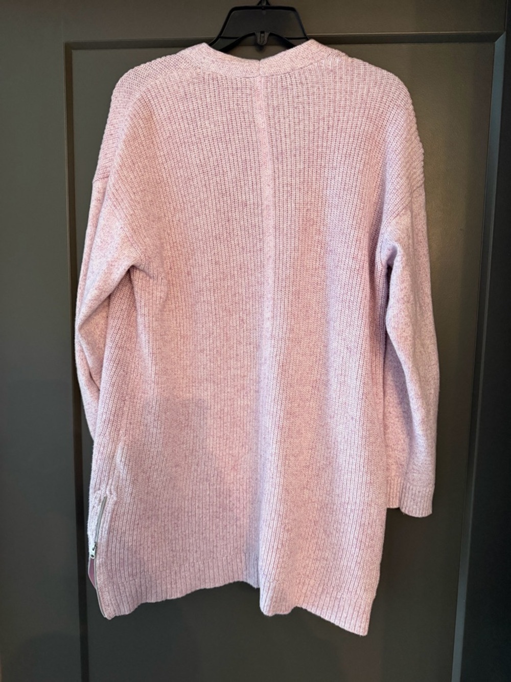 Talbots Light Pink Open-Front Knit Cardigan with Pockets 100% Cotton size Large - Picture 5 of 6